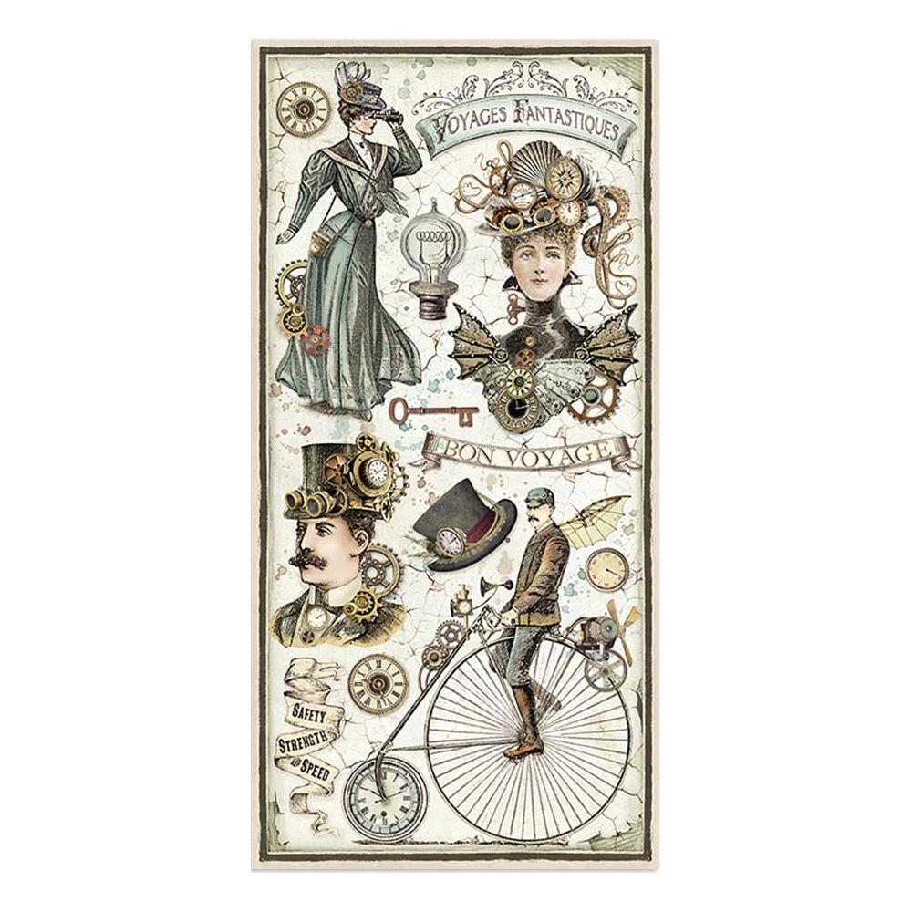 STAMPERIA 10 PAGE DOUBLE FACED 6" X 12" COLLECTABLE PAD - VOYAGES FANTASTIQUES