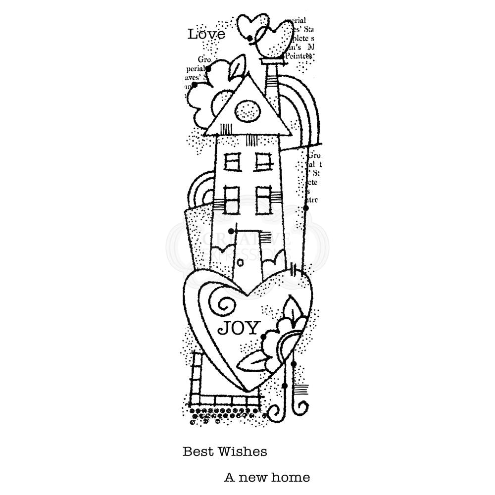 WOODWARE CLEAR STAMP FRS409 - RAINBOW HOUSE - 8" X 2.6"