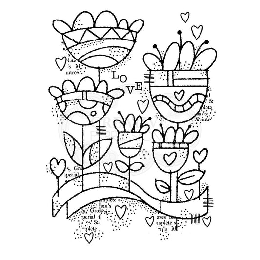 WOODWARE CLEAR STAMP FRS855 - LOVE GARDEN - 4" X 6"