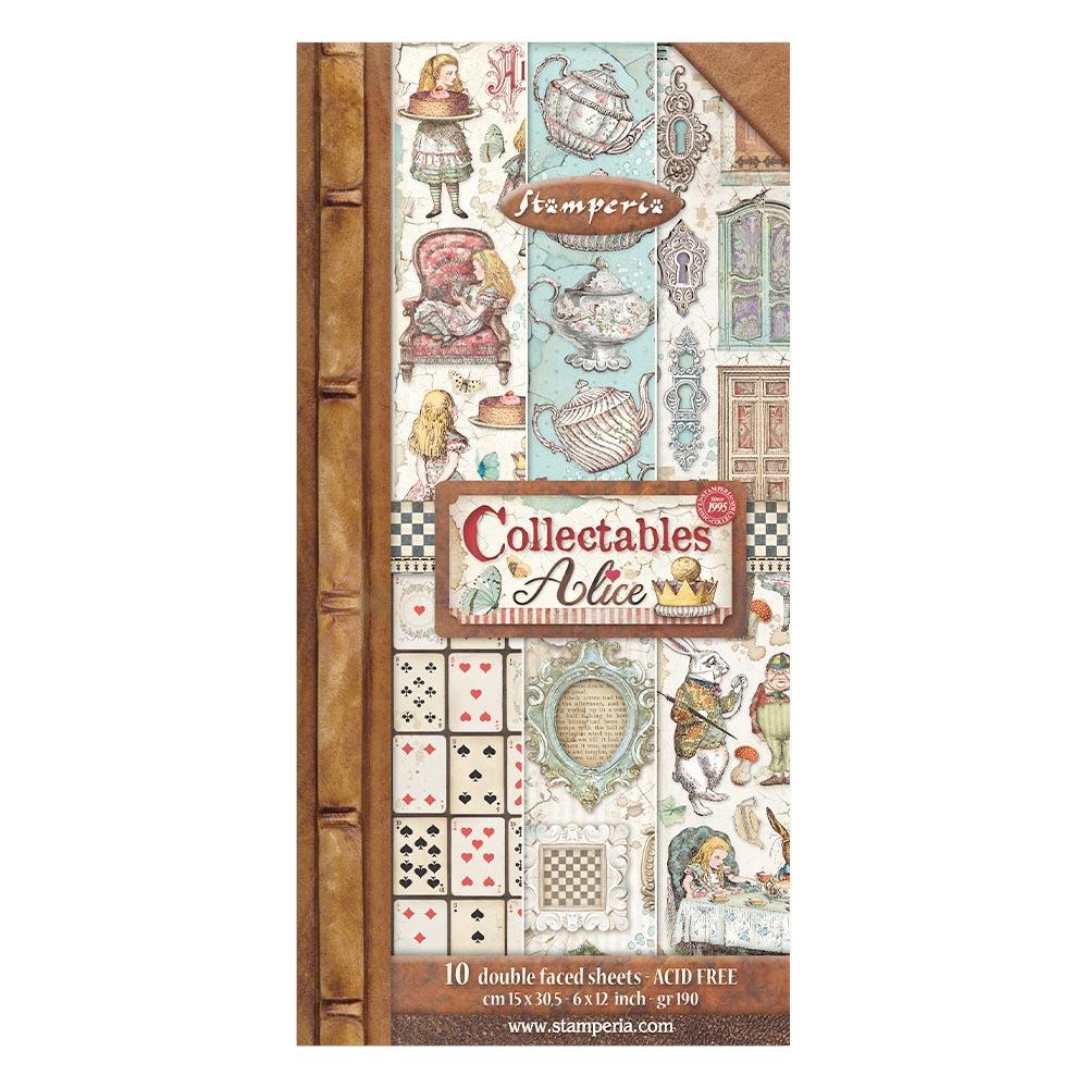 STAMPERIA 10 PAGE DOUBLE FACED 6" X 12" COLLECTABLE PAD - ALICE