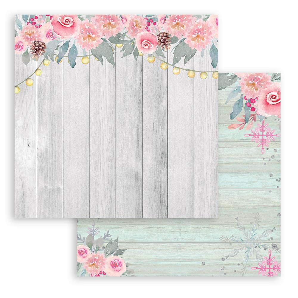 CHRISTMAS ROSE DOUBLE SIDED 10 PAGE 8" X 8" PAPER PAD BY STAMPERIA