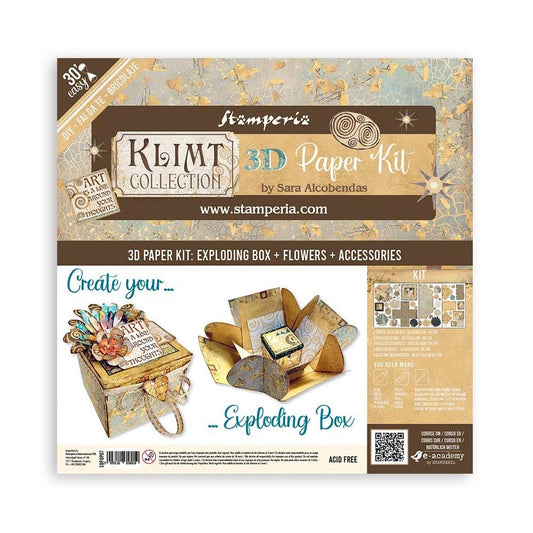 KLIMT COLLECTION 3D EXPLODING BOX PAPER KIT BY STAMPERIA