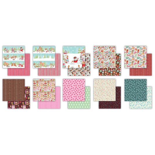 CANDY CHRISTMAS 10 PAGE 12 X 12 DOUBLE SIDED MINI PAPER PACK