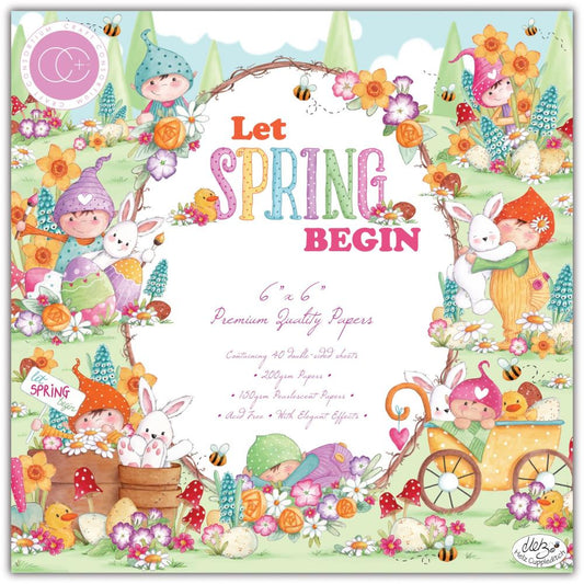 LET SPRING BEGIN 6 X 6 DOUBLE SIDED PAPER PAD BY CRAFT CONSORTIUM