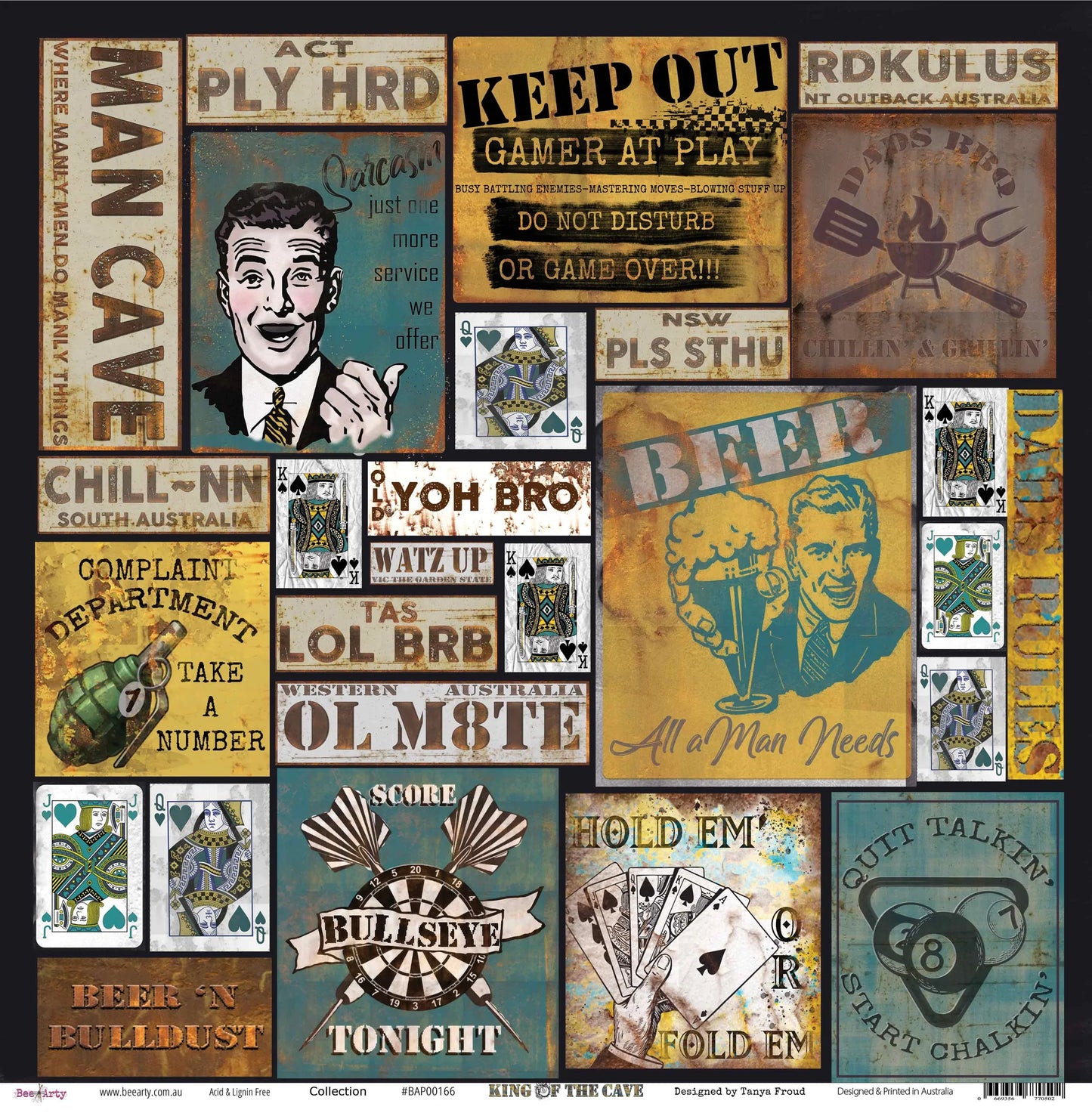 KING OF THE CAVE 12" X 12" COLLECTION PACK - BEE ARTY