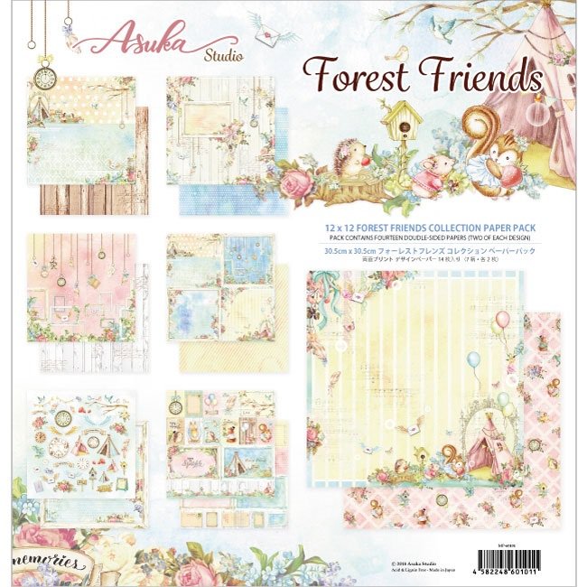 FOREST FRIENDS 12" X 12" COLLECTION PAPER PACK BY ASUKA STUDIO