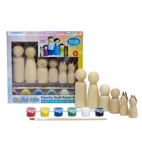 WOODEN DOLL FAMILY PAINT SET