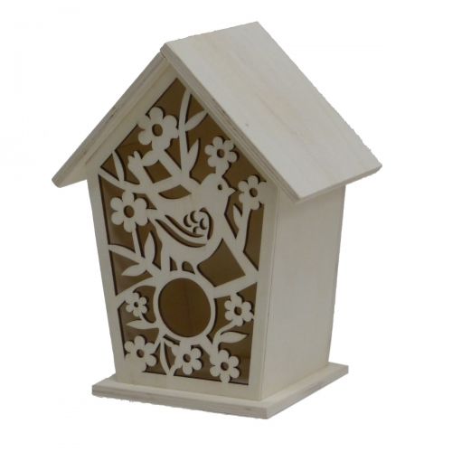 PLYWOOD BIRDHOUSE WITH HINGED ROOF