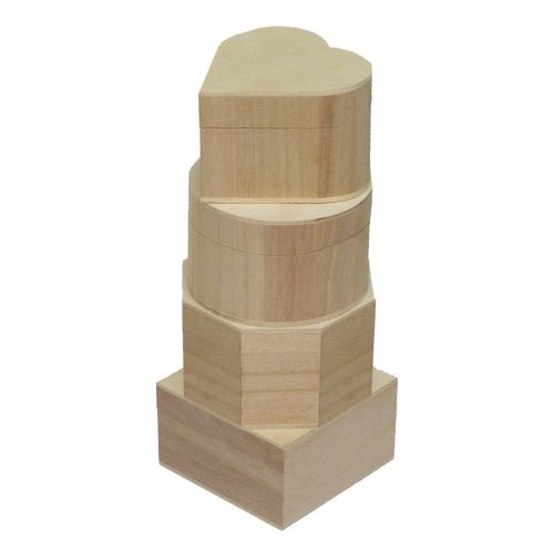 WOOD BOXES ASSORTED MINI SET OF 4