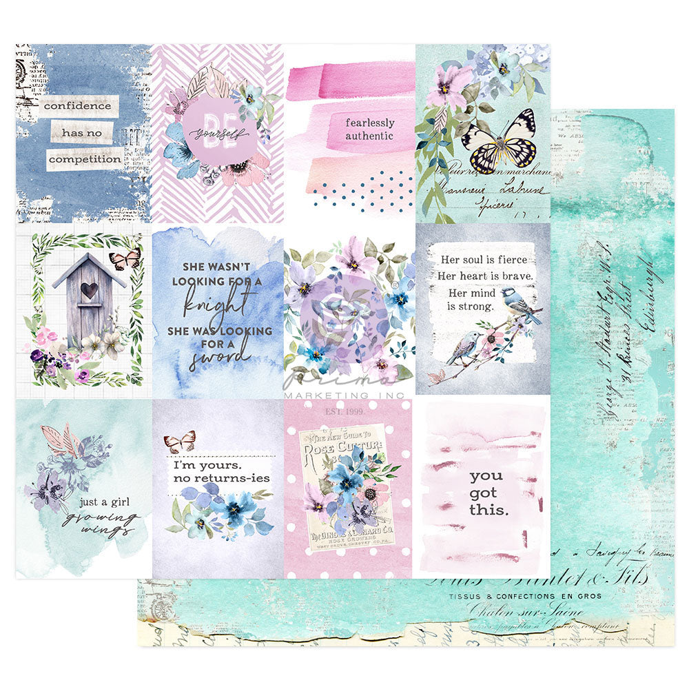 WATERCOLOR FLORAL 6" X 6" MINI SET OF PAPERS  - PRIMA MARKETING