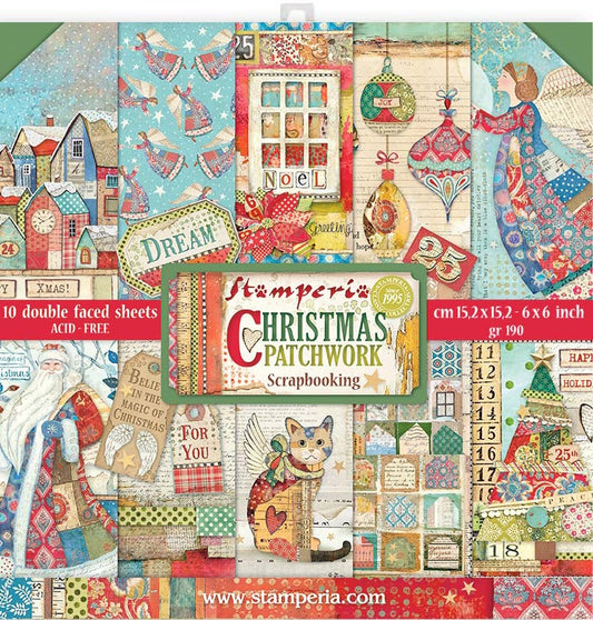 CHRISTMAS PATCHWORK COLLECTION 6" X 6" PAPER PAD BY STAMPERIA