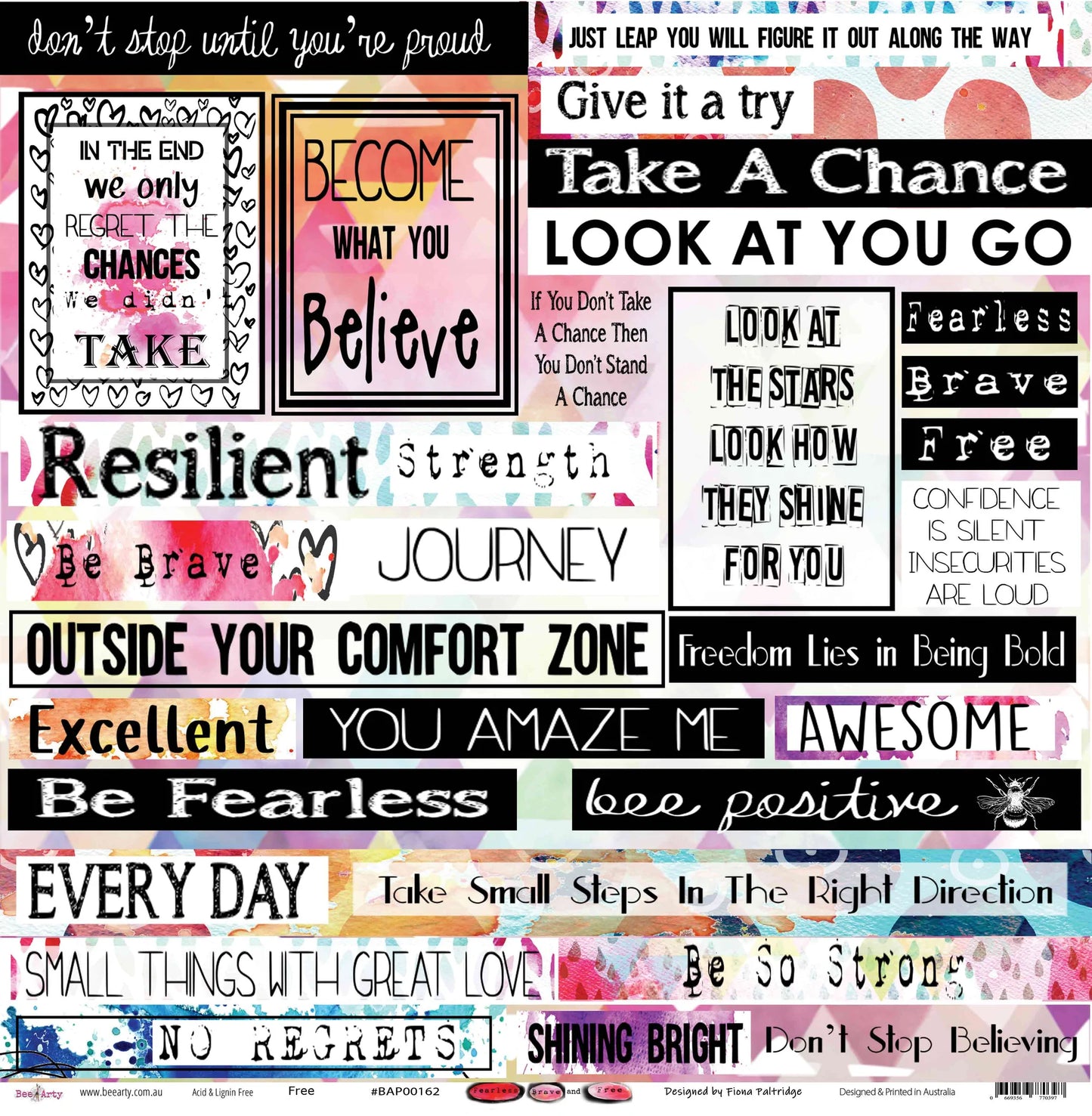 FEARLESS, BRAVE & FREE 12" X 12" COLLECTION PACK - BEE ARTY