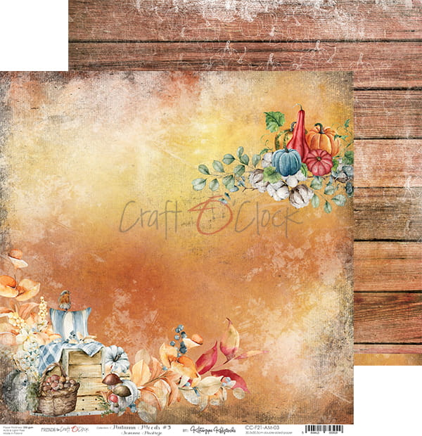 AUTUMN MOODS 12" X 12" SET OF PAPERS - CRAFT O'CLOCK