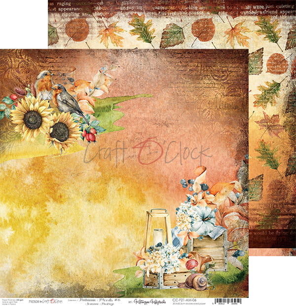 AUTUMN MOODS 12" X 12" SET OF PAPERS - CRAFT O'CLOCK