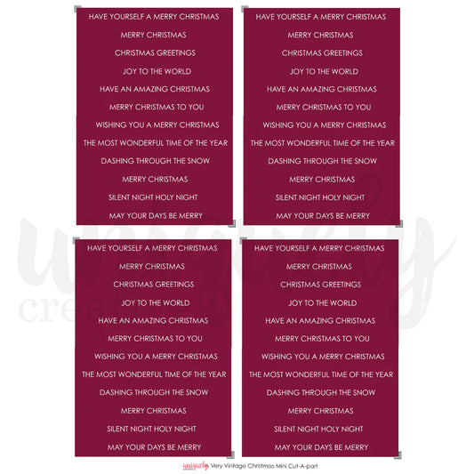 A VERY VINTAGE CHRISTMAS A4 MINI CUT-A-PART SHEET BY UNIQUELY CREATIVE