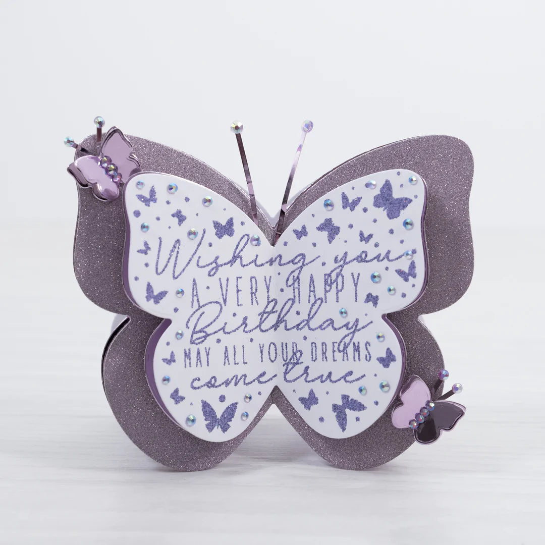 CHLOES CREATIVE CARDS DIE & STAMP SET - BUTTERFLY SENTIMENT