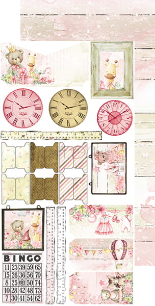 HELLO LITTLE GIRL ALBUM/JOURNAL EXTRAS SET BY CRAFT O'CLOCK