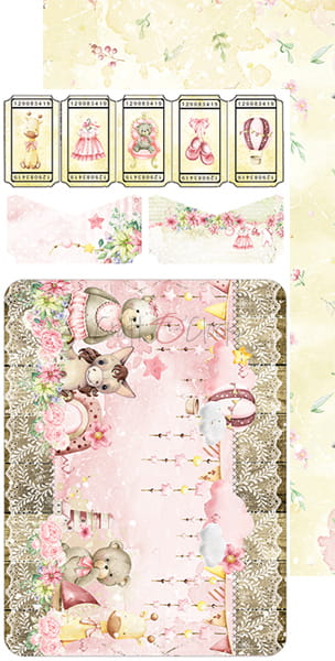 HELLO LITTLE GIRL ALBUM/JOURNAL EXTRAS SET BY CRAFT O'CLOCK