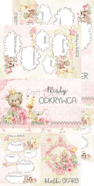 HELLO LITTLE GIRL ALBUM/JOURNAL EXTRAS SET BY CRAFT O'CLOCK