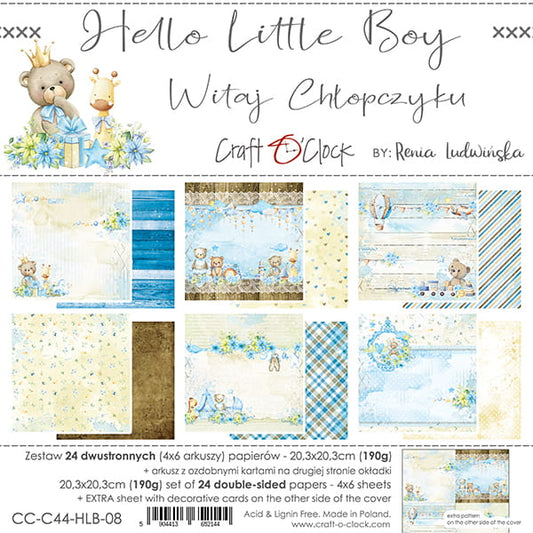 HELLO LITTLE BOY 8" X 8" SET OF PAPERS