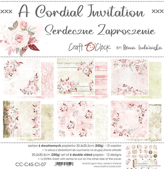 A CORDIAL INVITATION 12" X 12" SET OF PAPERS