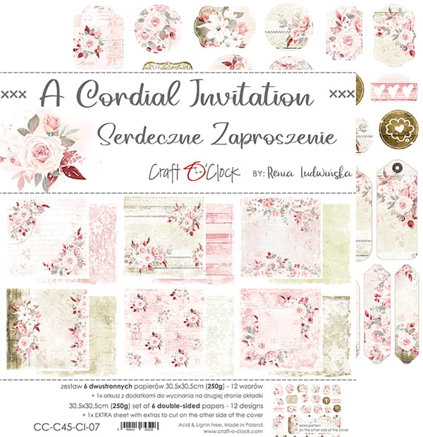 A CORDIAL INVITATION 12" X 12" SET OF PAPERS