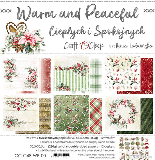 WARM AND PEACEFUL 12" X 12" SET OF PAPERS - CRAFT O'CLOCK