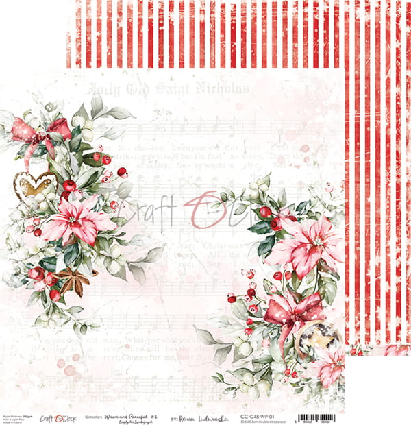 WARM AND PEACEFUL 12" X 12" SET OF PAPERS - CRAFT O'CLOCK