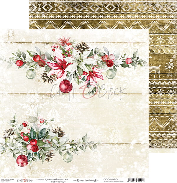 WARM AND PEACEFUL 12" X 12" SET OF PAPERS - CRAFT O'CLOCK