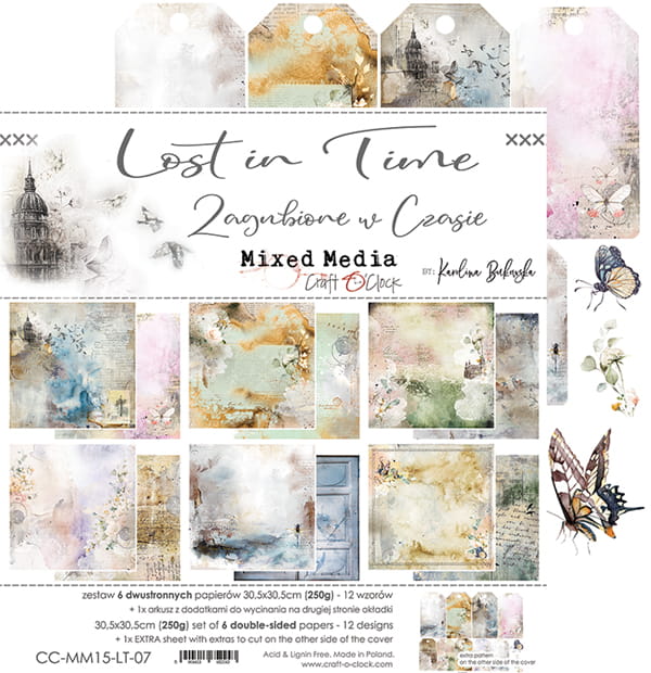 LOST IN TIME 12" X 12" SET OF PAPERS - CRAFT O'CLOCK