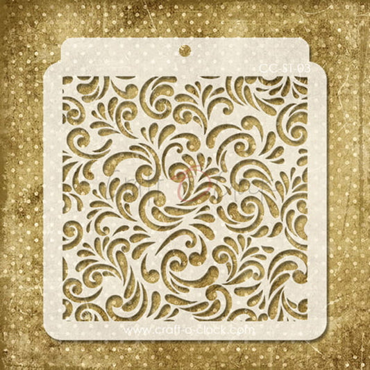 DECORATIVE SWIRL STENCIL BY CRAFT O'CLOCK