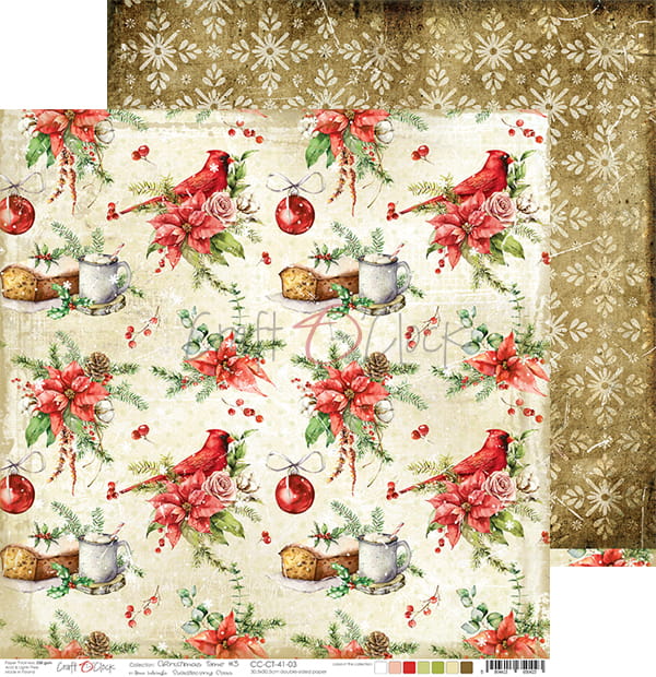 CHRISTMAS TIME 12" X 12" SET OF PAPERS - CRAFT O'CLOCK