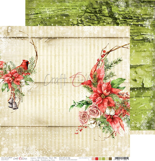 CHRISTMAS TIME 12" X 12" SET OF PAPERS - CRAFT O'CLOCK