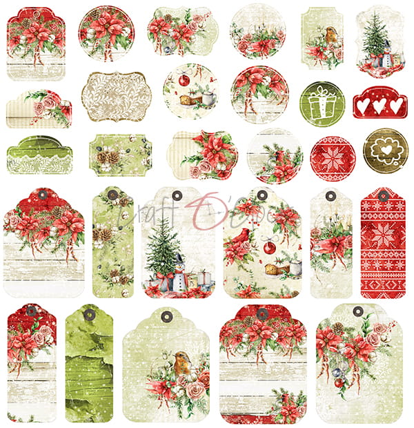 CHRISTMAS TIME 12" X 12" SET OF PAPERS - CRAFT O'CLOCK