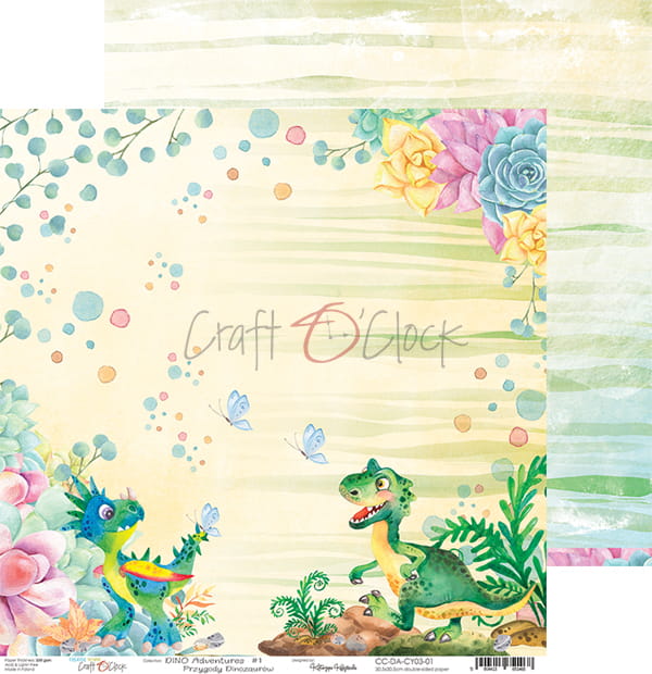 DINO ADVENTURES 12" X 12" SET OF PAPERS