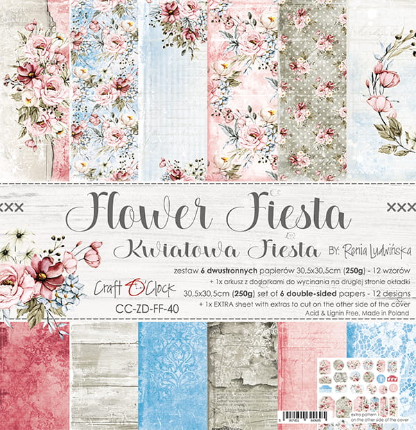 FLOWER FIESTA 12" X 12" SET OF PAPERS