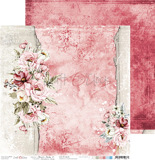 FLOWER FIESTA 12" X 12" SET OF PAPERS