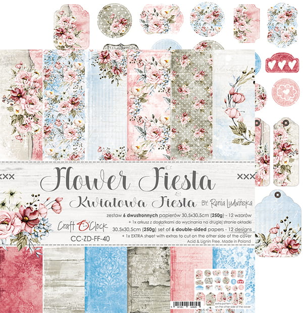 FLOWER FIESTA 12" X 12" SET OF PAPERS