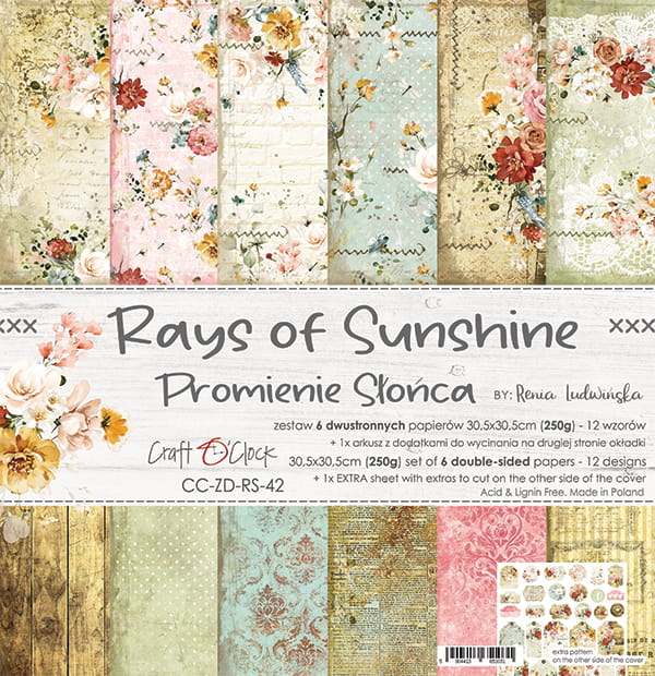 RAYS OF SUNSHINE 12" X 12" SET OF PAPERS