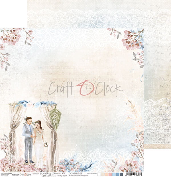 WEDDING DREAM 12" X 12" SET OF PAPERS - CRAFT O'CLOCK