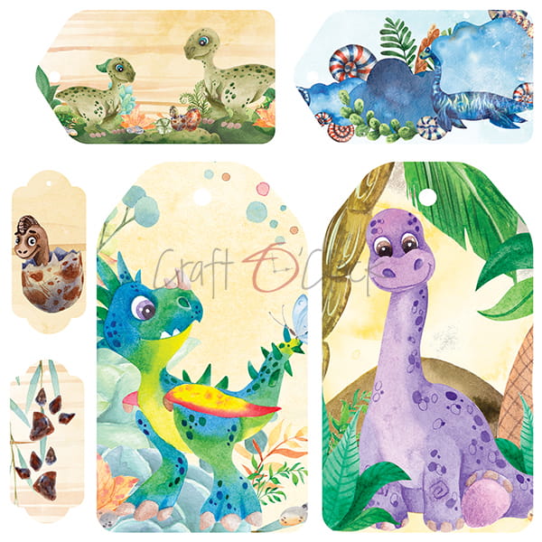 DINO ADVENTURES 6" X 6" SET OF PAPERS