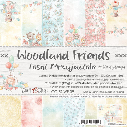 WOODLAND FRIENDS 8" X 8" SET OF PAPERS