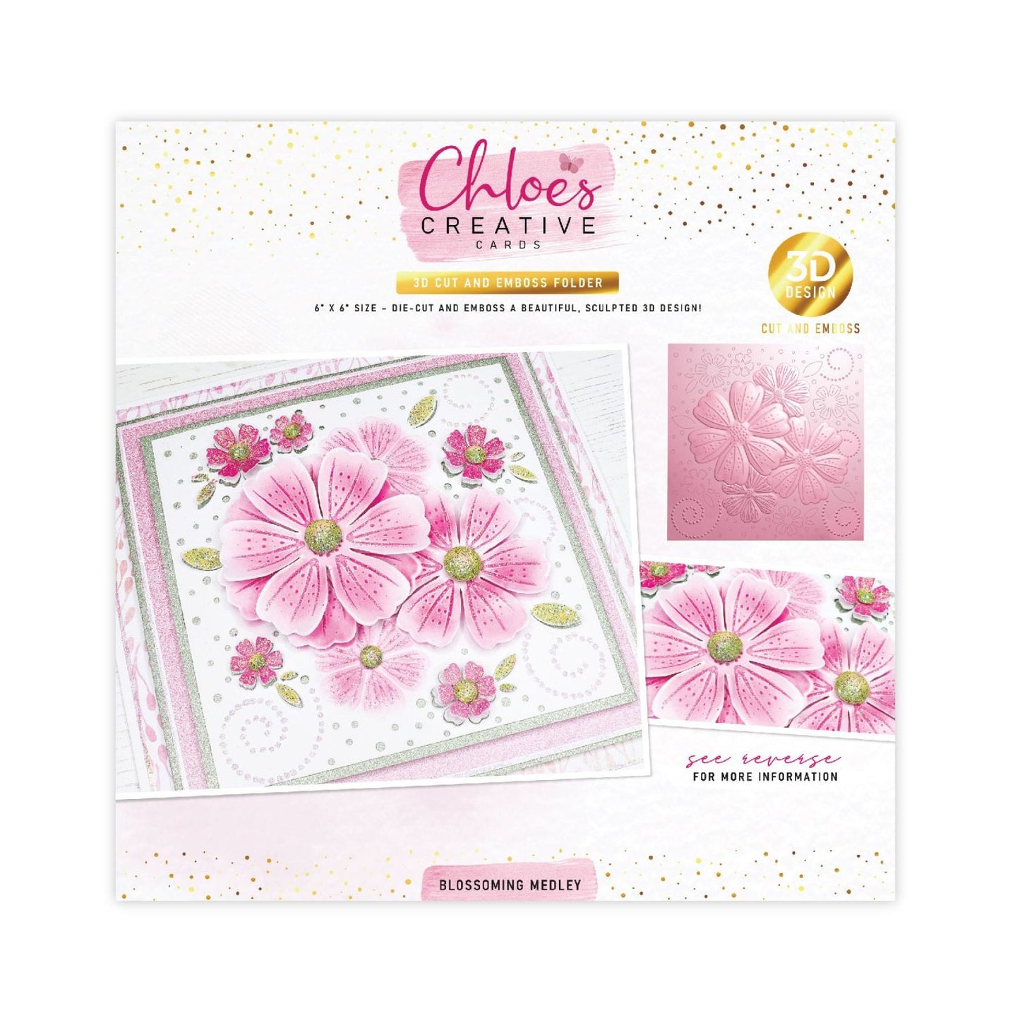 CHLOES CREATIVE CARDS 3D CUT & EMBOSS FOLDER - BLOSSOMING MEDLEY