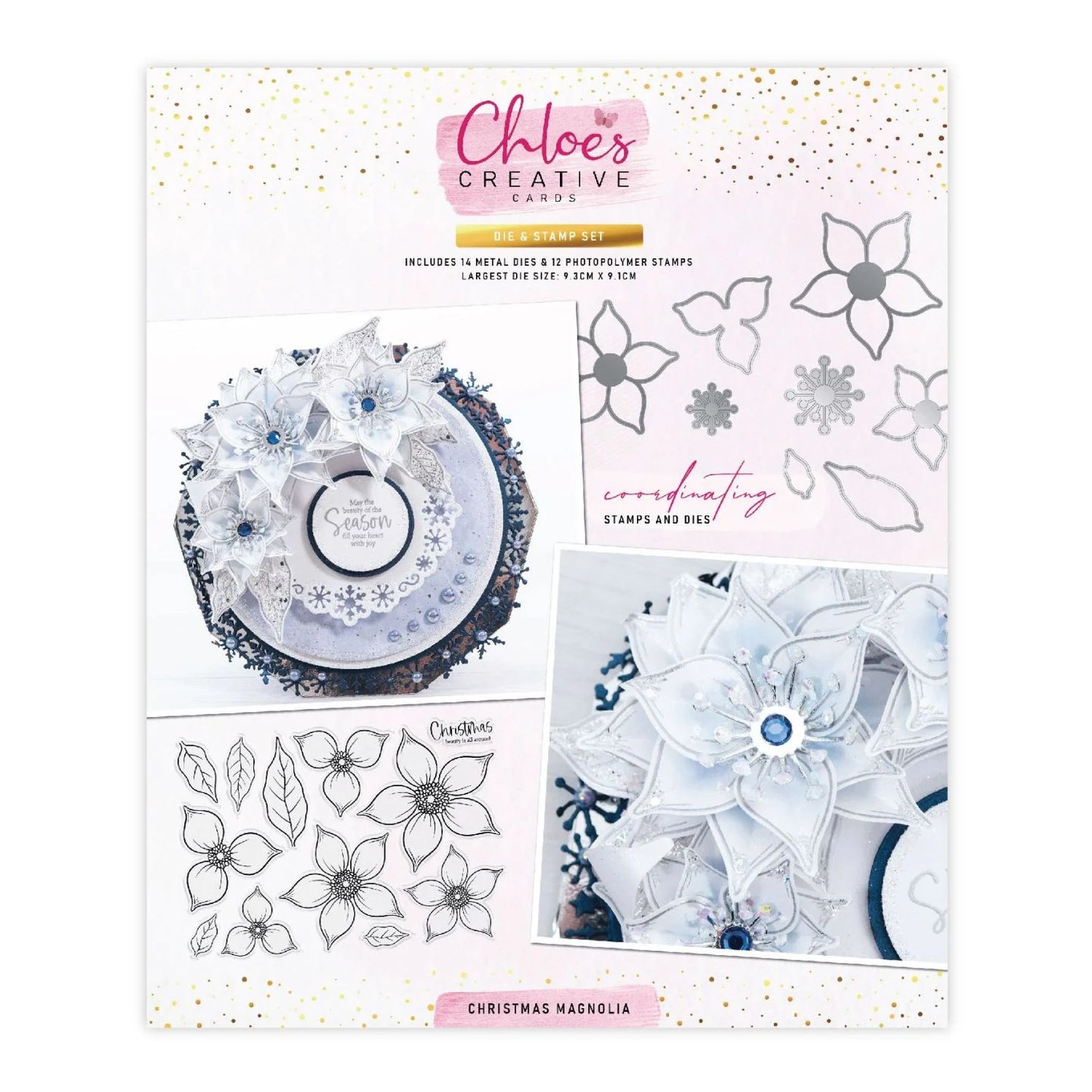 CHLOES CREATIVE CARDS DIE & STAMP SET - CHRISTMAS MAGNOLIA