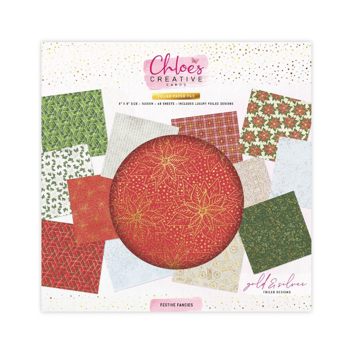 CHLOES CREATIVE CARDS DESIGNER PAPER PAD (8"X8") -  FESTIVE FANCIES