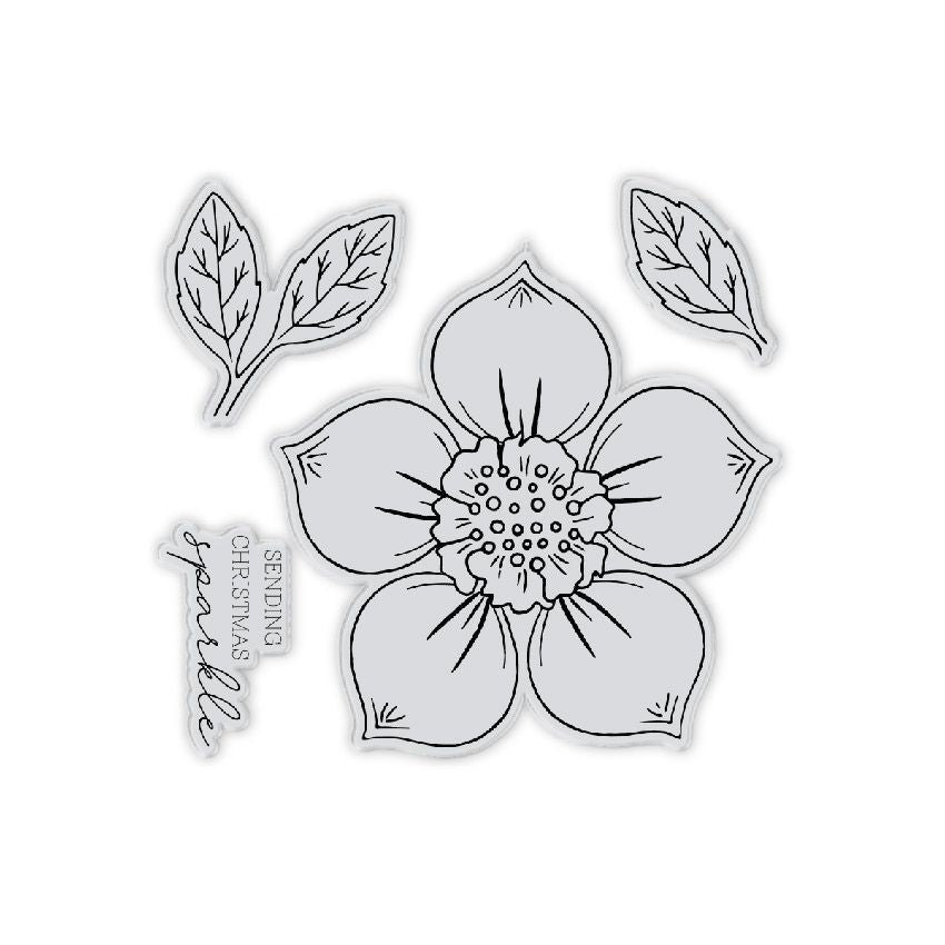 CHLOES CREATIVE CARDS GRANDE CHRISTMAS ROSE DIE & STAMP SET