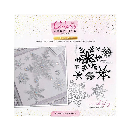 CHLOES CREATIVE CARDS DIE & STAMP SET - GRANDE SNOWFLAKES