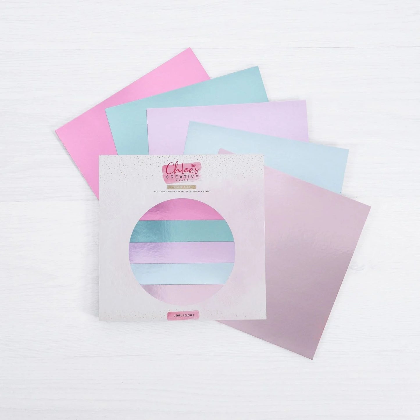 CHLOES CREATIVE CARDS MIRROR CARD PAD (8" X 8") - JEWEL COLOURS