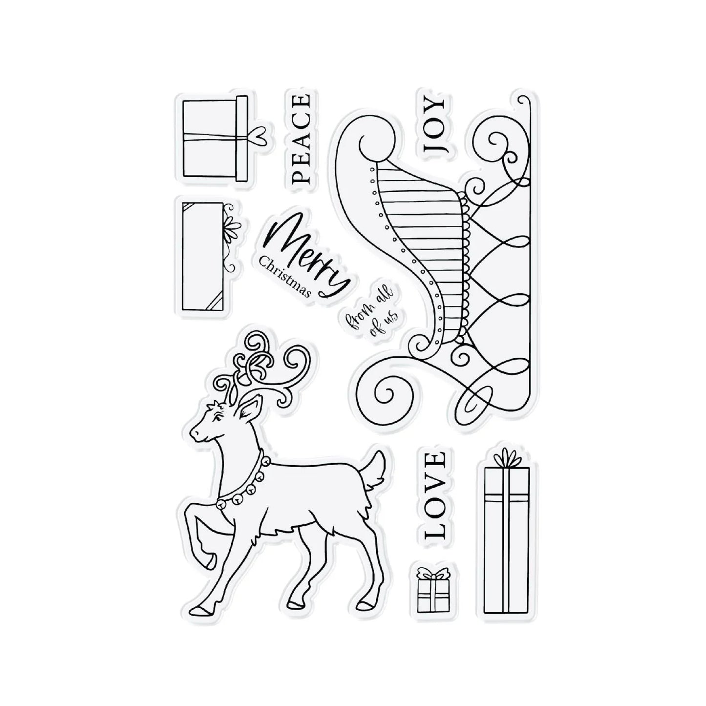 CHLOES CREATIVE CARDS DIE & STAMP SET - REINDEER & SLEIGH