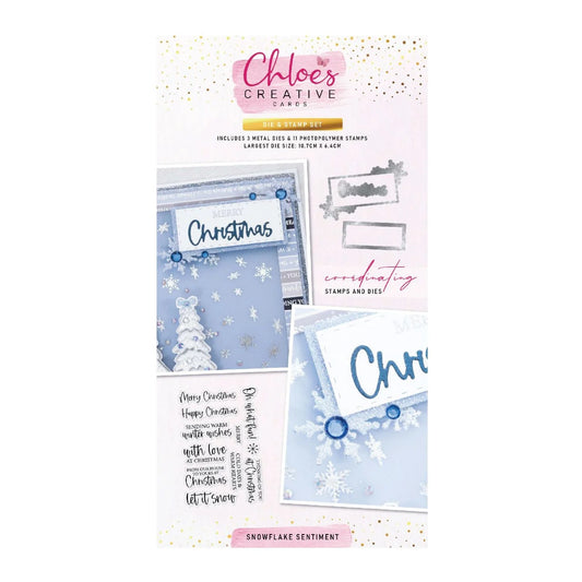 CHLOES CREATIVE CARDS DIE & STAMP SET -SNOWFLAKE SENTIMENT